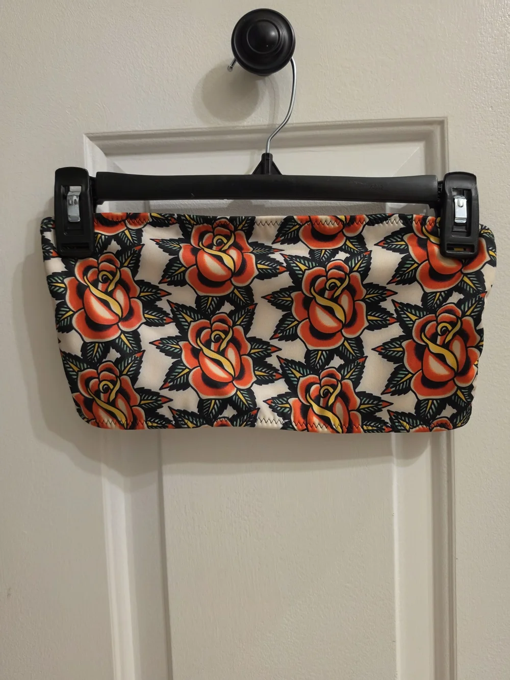 Rose-Print Bandeau Swim Top